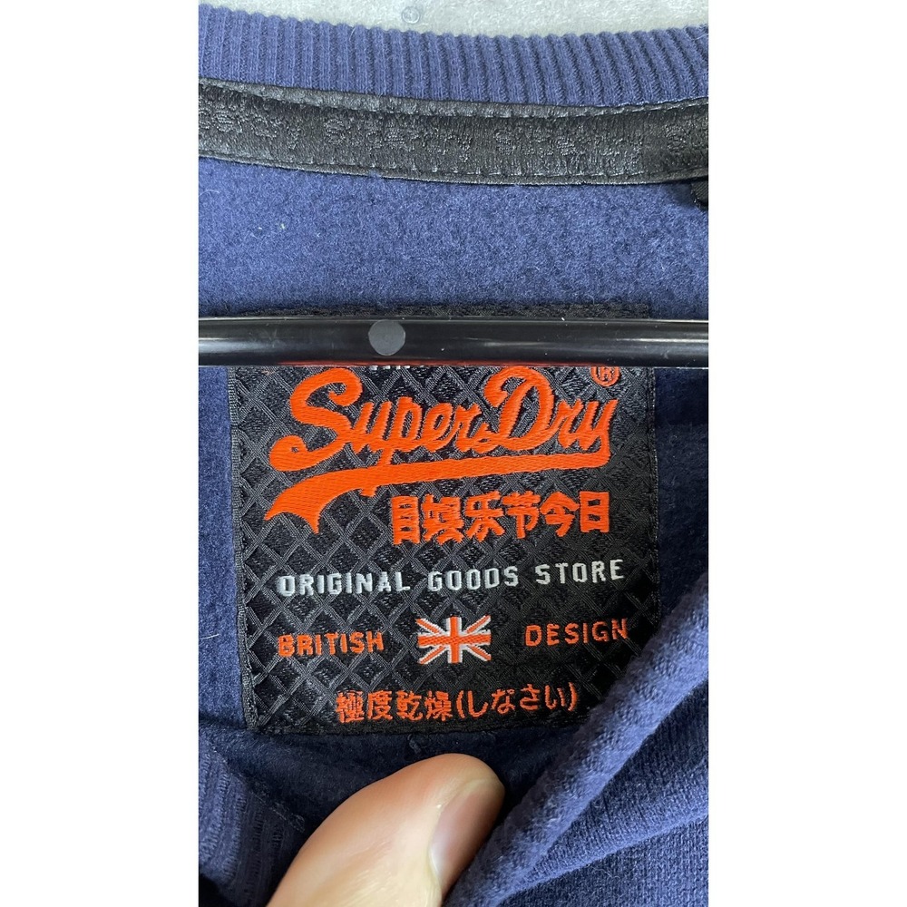 Superdry Sweatshirt Mens‎ Small Blue Vintage Graphic Crewneck Fleece Pullover - Picture 4 of 9